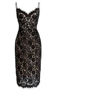 J. Crew Black Lace Midi Dress NWT